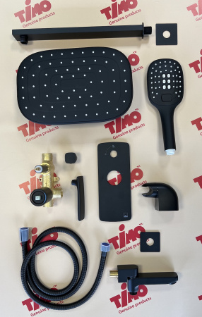 Душевая система встроенная с изливом Timo Helmi черный SX-4099/03SM